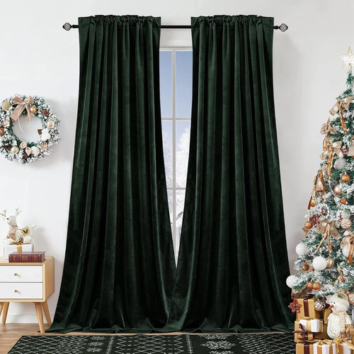 Luxury dark green velvet - green,