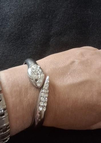 Diamanté snake gate bracelet - snake,