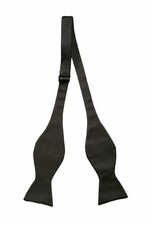 PURE SILK SELF TIE BLACK BOW TIE FOR EVENING SUIT TUXEDO (TIE YOUR OWN)