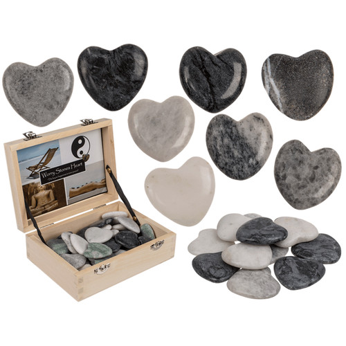 Heart worry stone - heart, x