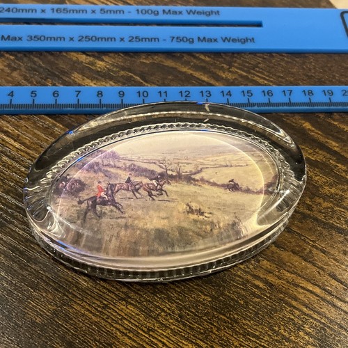 Vintage fox hunting oval glass - vintage,