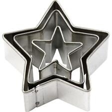 Mini 3 Pc Cutters Metal Cake Fondant Sugar Craft Jewellery Cookie Stars Shapes