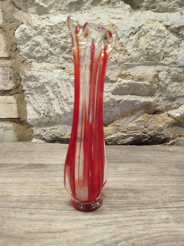 Vintage hand blown thrown red - hand,