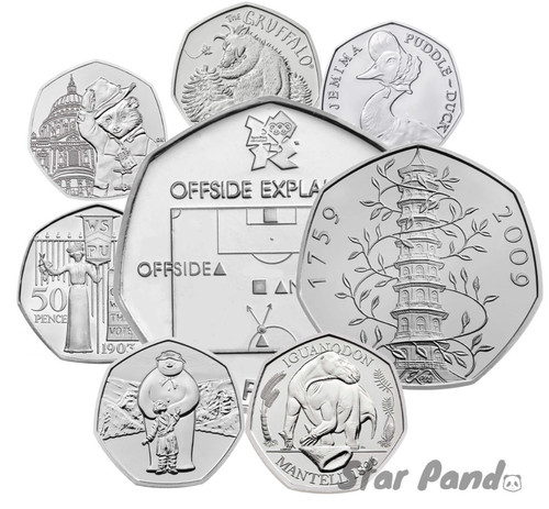 50p coin fifty - coin, bu