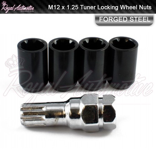 Black locking tuner wheel nuts - locking,