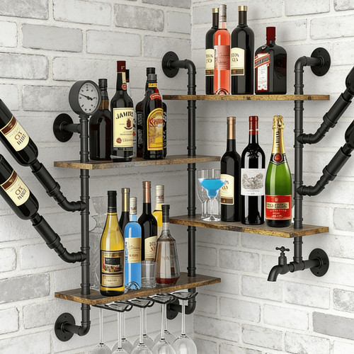 Large retro wine rack wall - large,