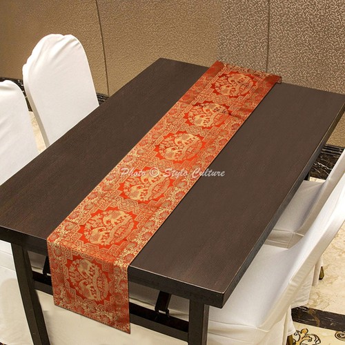 Ethnic brocade table runner - ethnic,