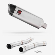 Lextek VP1 Matt S/Steel Exhaust 300mm with Link Pipe for KTM 690 Duke (12-15)