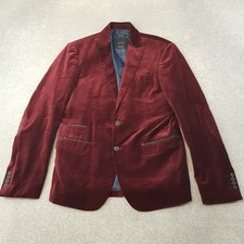 Zara Mens Jacket 42 Red Velvet