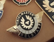 BELSTAFF TRIALMASTER JACKET ENAMEL-PIN-BADGE- MOTORCYCLE-Norton BSA Triumph