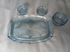 vintage blue glass dressing