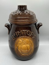 Rumtopf Vintage West Germany Lidded Pottery Wine Jar 801-28 Brown Glossy Glaze
