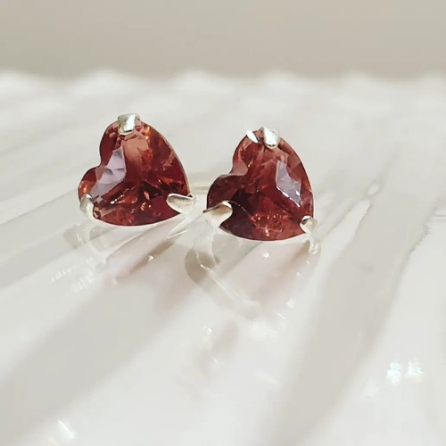 Heart stud earrings silver - heart,