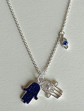Sterling Silver 925 Blue Hamsa