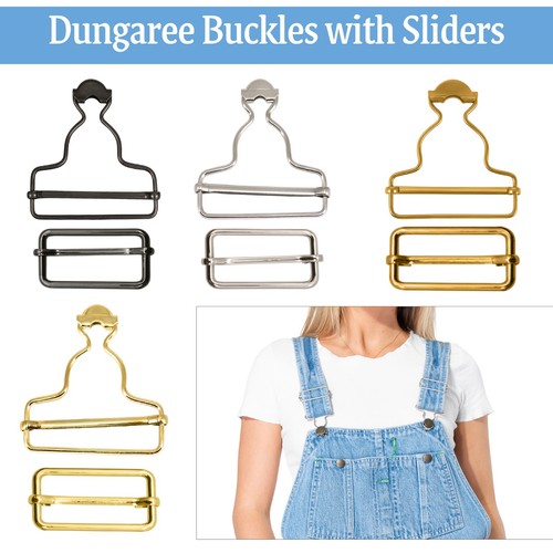 Metal dungaree buckles - metal, 35-40mm