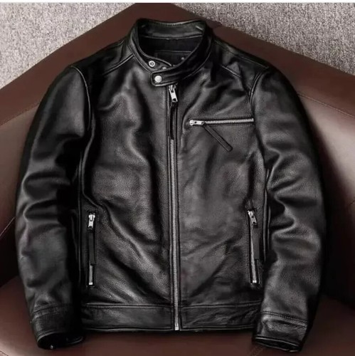 Men leather jacket biker - men's,