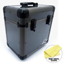 Gorilla 12" LP Vinyl Record Carry Storage Case Box - Carbon - Holds 60 inc Cloth