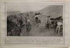 1916 WWI WW1 PRINT BRITISH TROOPS AT SALONIKA STABLE DUG OUTS MOUNT ARROWROOT