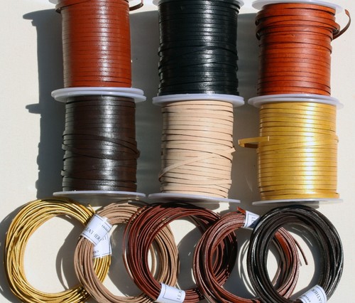 Flat leather strips - &, 5mm