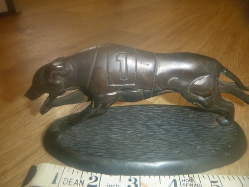 Bronze greyhound trophy statue - bronze,
