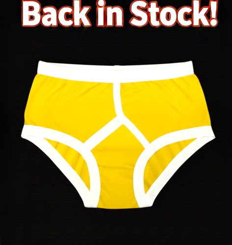 Men yellow front briefs - yellow,