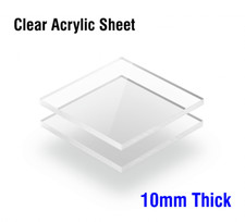 10mm Clear Plastic Sheet , Acrylic , Perspex, Cut To Size , Free Polished Edges