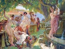 SYMPHONIE P. Gervais girls woman nude seascape Tile Mural Kitchen Marble Ceramic