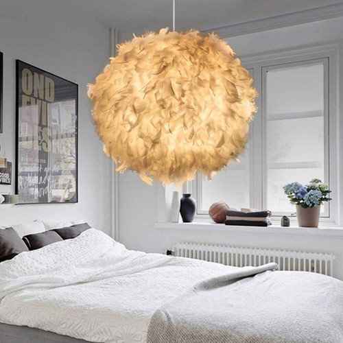 Fluffy feather light lamp - feather, light/lamp