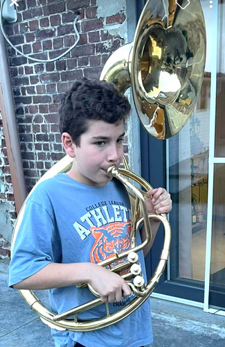 Sousaphone bell made of - sousaphone,