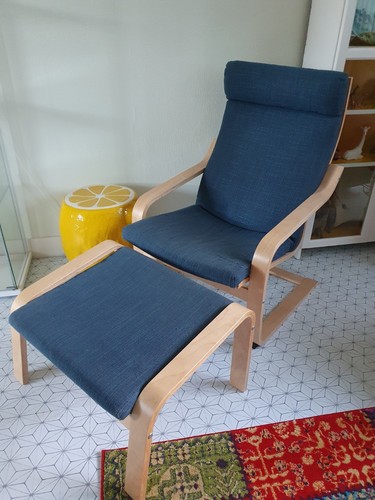 Ikea poang chair - ikea, footstool