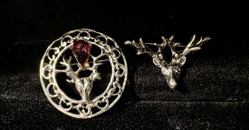 Hollywood stag head brooch - stag,