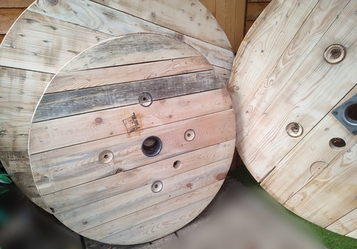 60cm wooden cable reel - 2x,