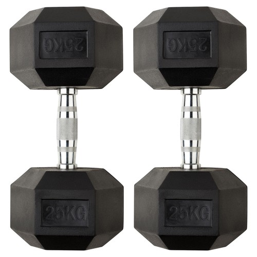 25kg hex dumbbells pair - hex,