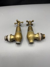 Antique Globe Brass Bath Taps Tear Drop - For Restoration 1900s Roll Top Bath