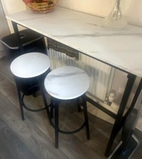 Breakfast Bar Table And Stools Kitchen Dining Room 2 Seater Industrial Furniture
