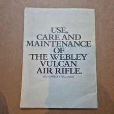webley VULCAN care and