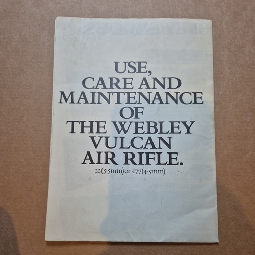 Webley vulcan care and - vulcan,