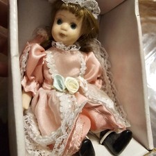 Collectible PMS Genuine Hand Painted Porcelain Doll In Display Box