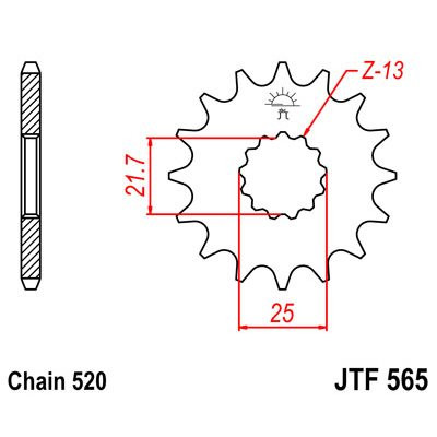 Sprockets rubber pinion 565 - pinion,