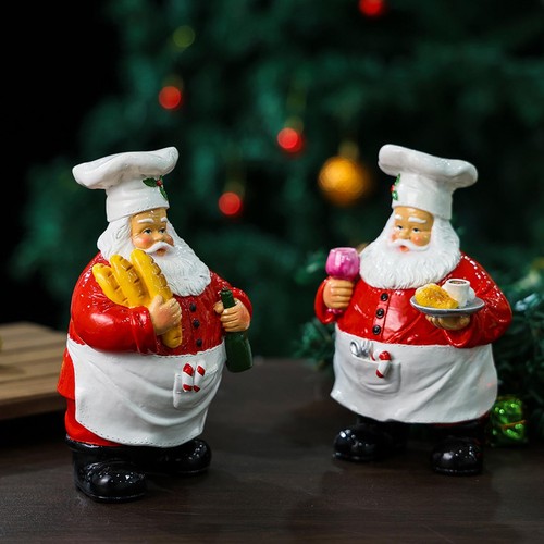 Chef santa claus statue resin - chef,