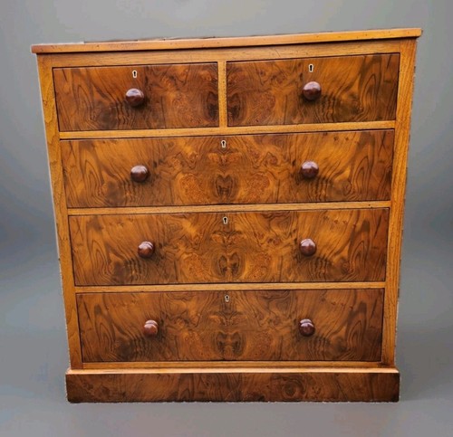 Edwardian burr walnut chest - burr,