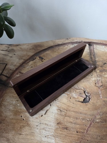 Wooden jewellery box slim dark - jewellery,