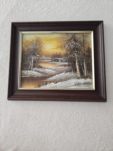 Vintage bob ross style - ross, winter