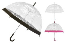 Clear See Through Dome Umbrella Ladies Transparent Walking Rain Brolly ✅