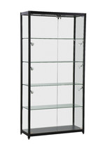 GLASS LOCKABLE BLACK SHOWCASE