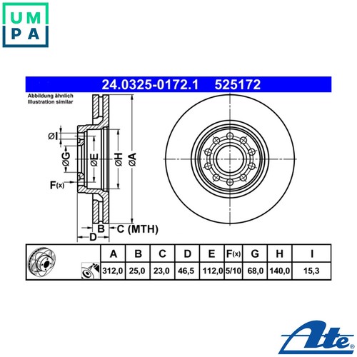 Brake disc 0325 0172 1 - disc, 24.0325-0172.1