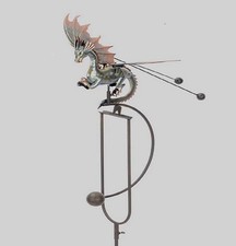 Dragon Rocker. Decorative Outdoor Metal Garden Ornament. H140 x W45cm