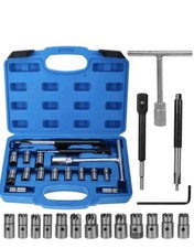17Pcs Professional Diesel Injector Seat Cutter Cleaner Tool Set Carbon Remover