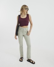 River Island Womens Mom Sculpt Jeans Green Denim Trousers Pants Bottoms