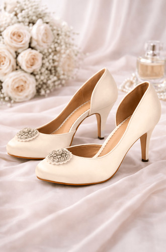 Woman satin bridal - woman's, shoe